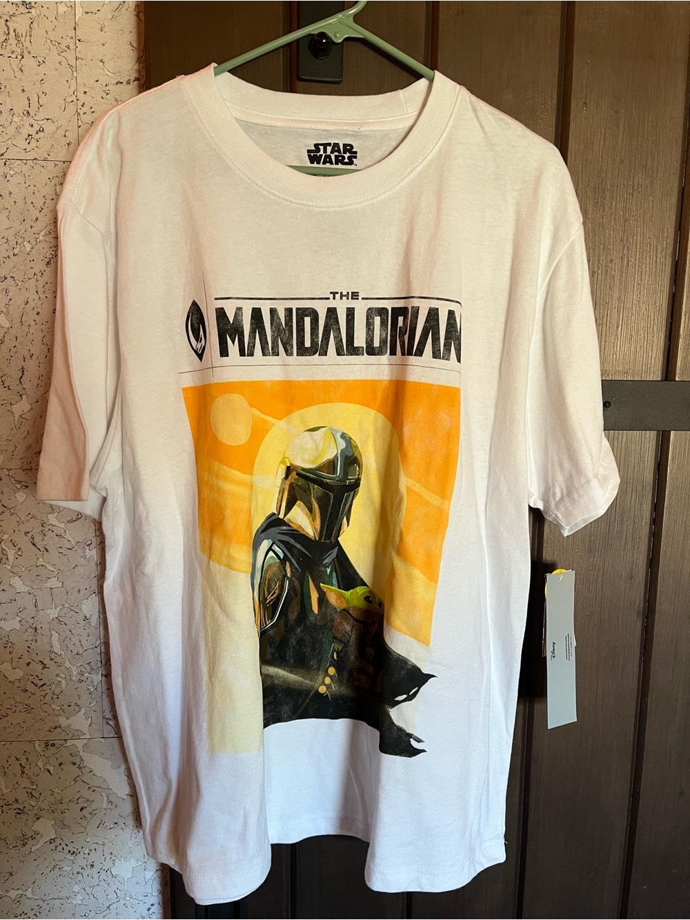 NWT Star Wars Disney White T‑Shirt Mandalorian Graphic Baby Yoda Grogu